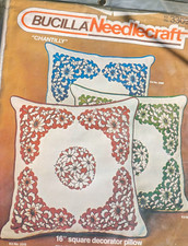 Bucilla Needlecraft Chantilly No. 3309 16" Square Decorator Pillow-Green