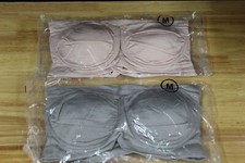 Rhonda Shear 2-pk Underwire Bandeau w/Removable Pads-Grey/Pink-Medium-652682-NEW
