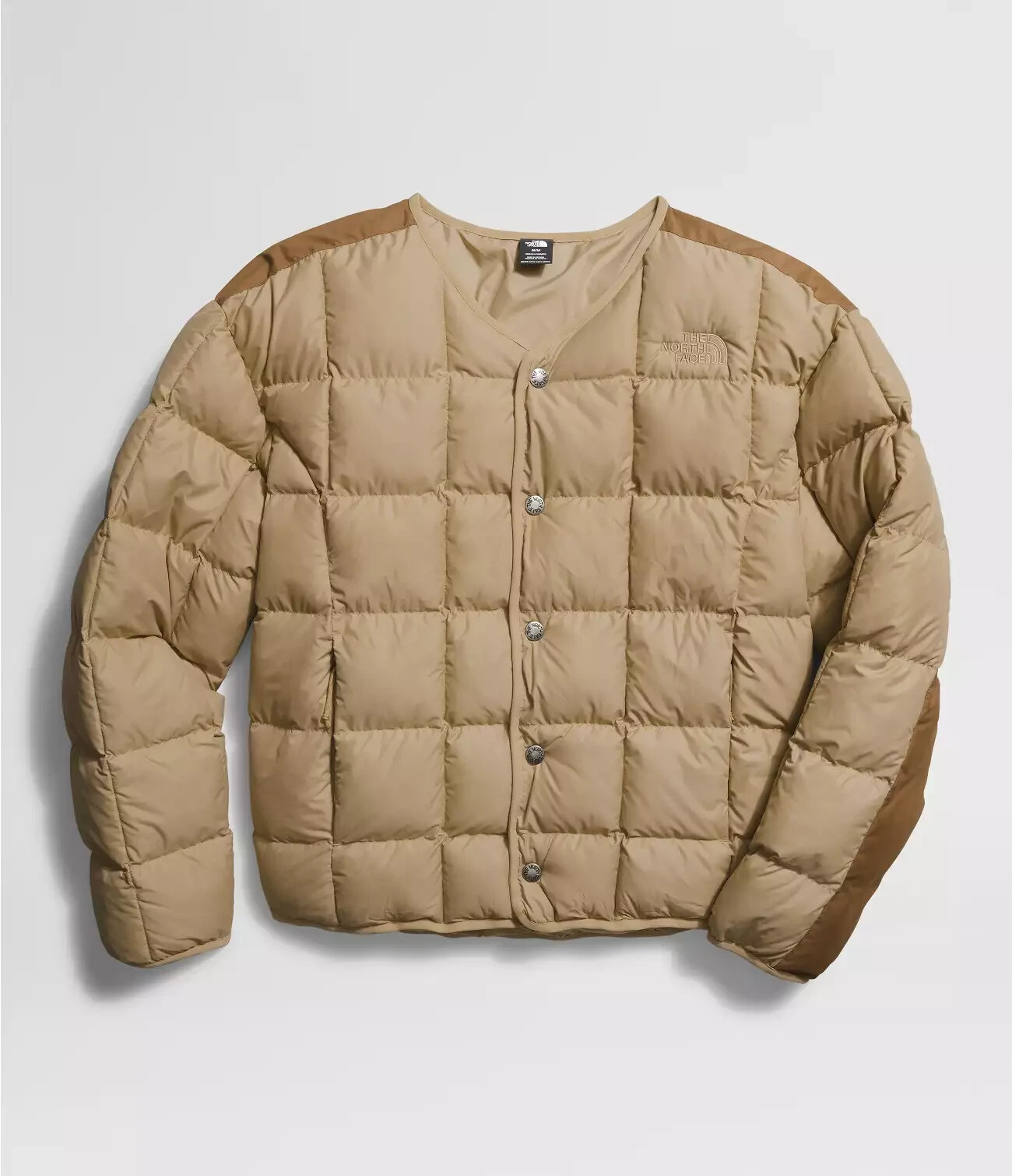 NWT Mens The North Face Lhotse Reversible Jacket $250 L tan puffer snap up
