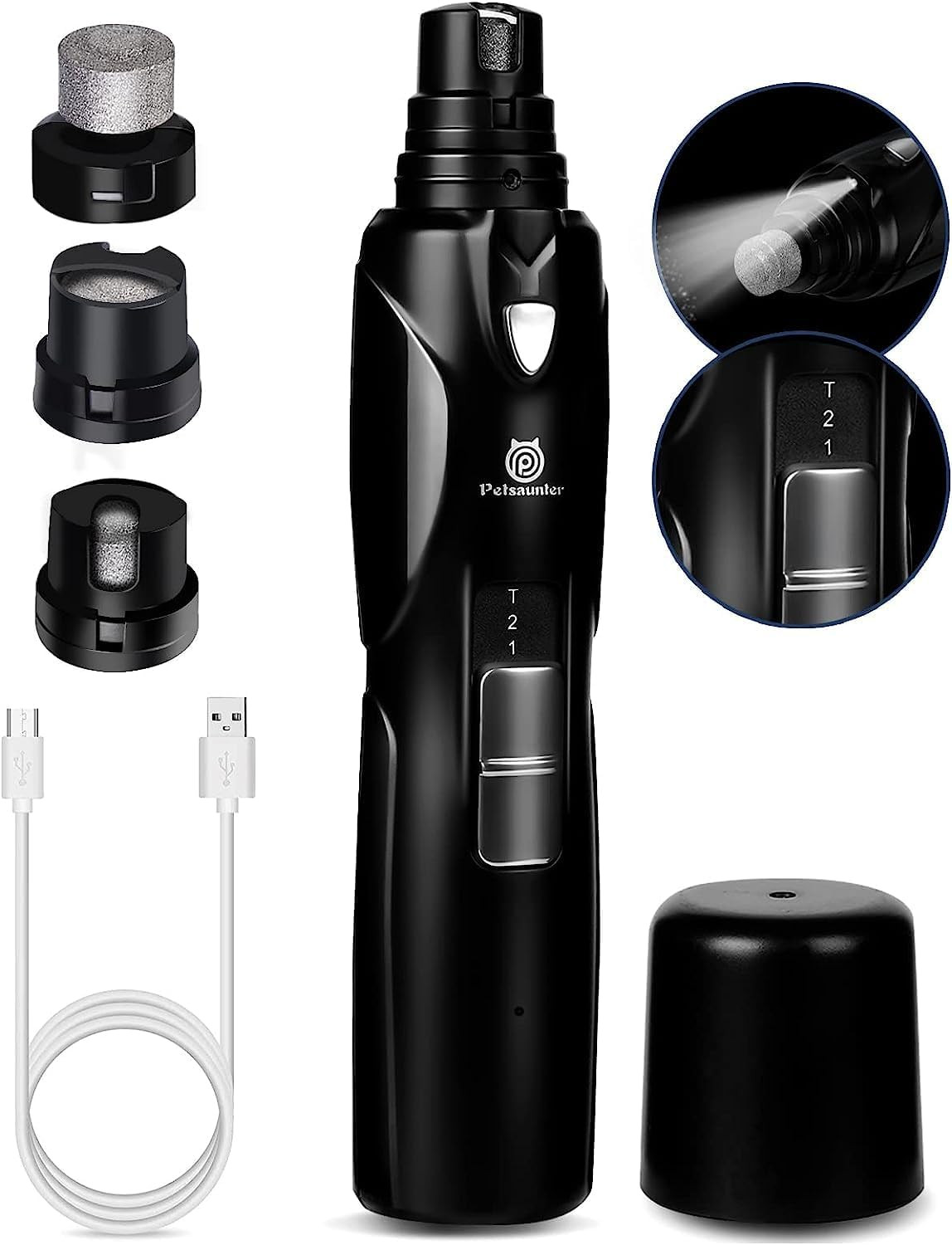 Electric Dog Nail Trimmer, Rechargeable Dog Nail Grinder for Large Dogs