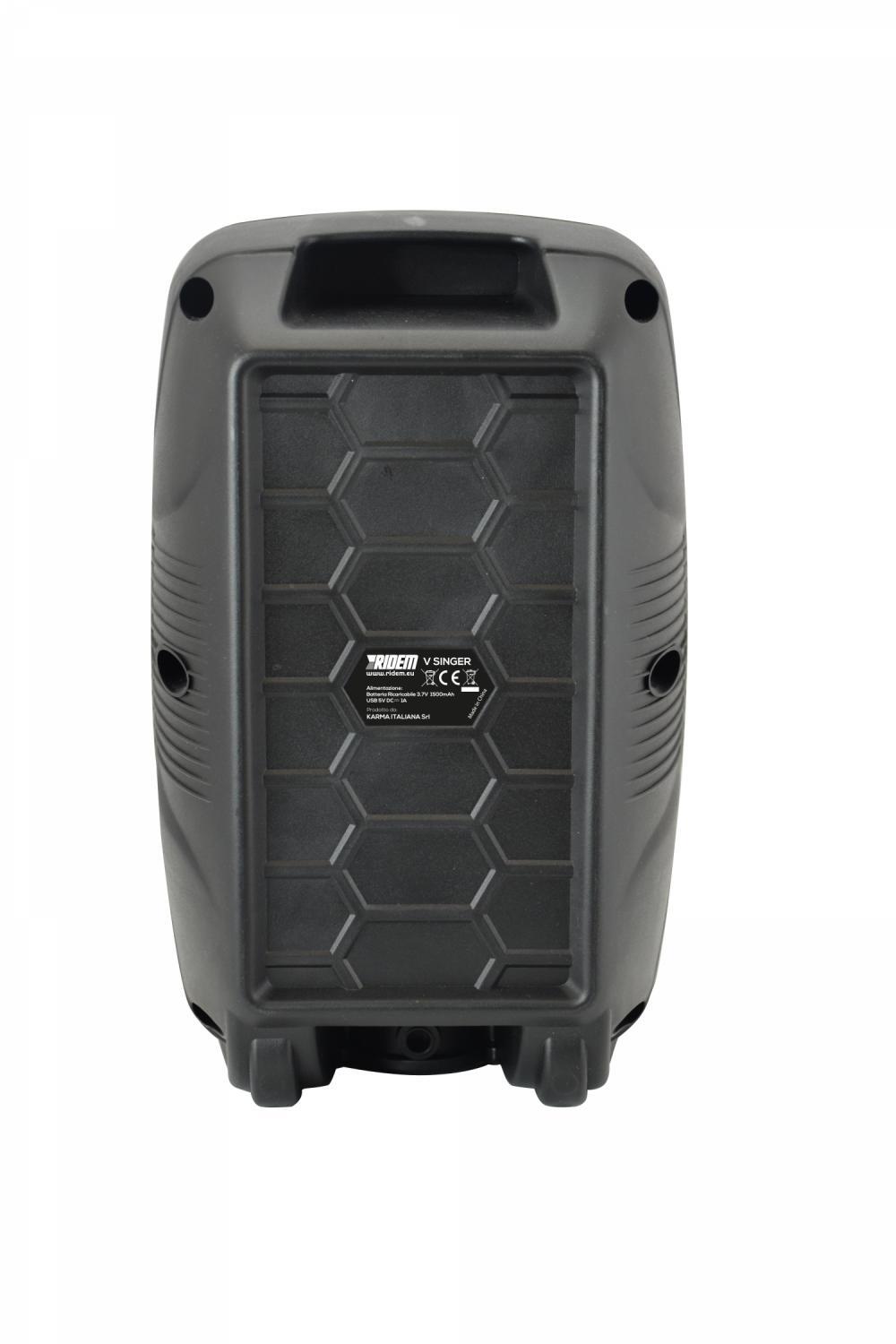 Casse Attive Trolley Ridem V SINGER 12W Bluetooth con Luci e Microfono - 3