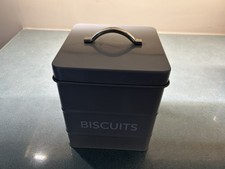 Grey Metal Biscuit Tin