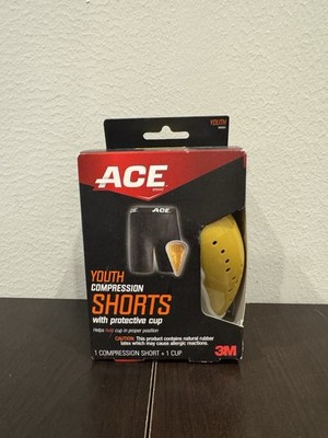 Ace 3M Youth Compression Shorts with Protective Cup Sports Football Baseball