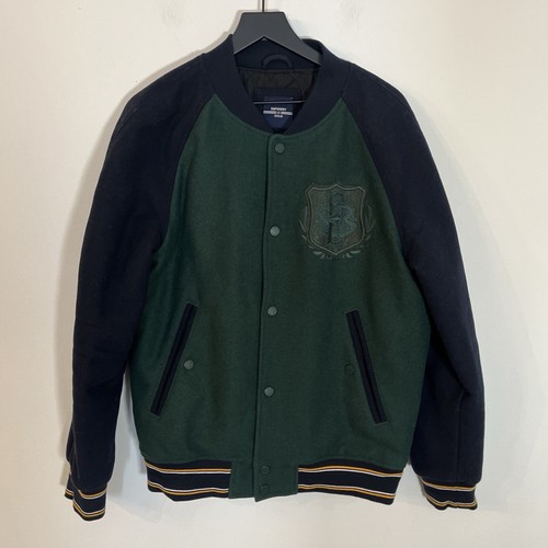 Superdry College Varsity Bomber Men's Jacket Size XL Wool Blend Green & Black