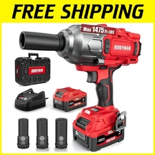 Cordless Impact Wrench with 4000mAh Battery