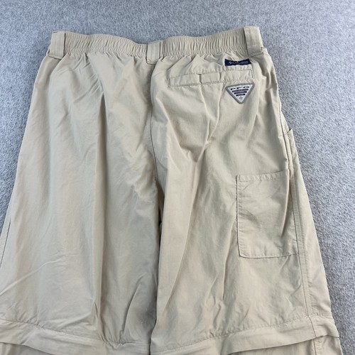 Columbia Convertible Pants Youth Large Beige Omni-Shade Zip Off Hiking Outdoors - Picture 9 of 9
