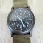 VTG 90s Timex OD Green 34mm "MacGyver" Camper 24-Hour Quartz Field Watch New Bat