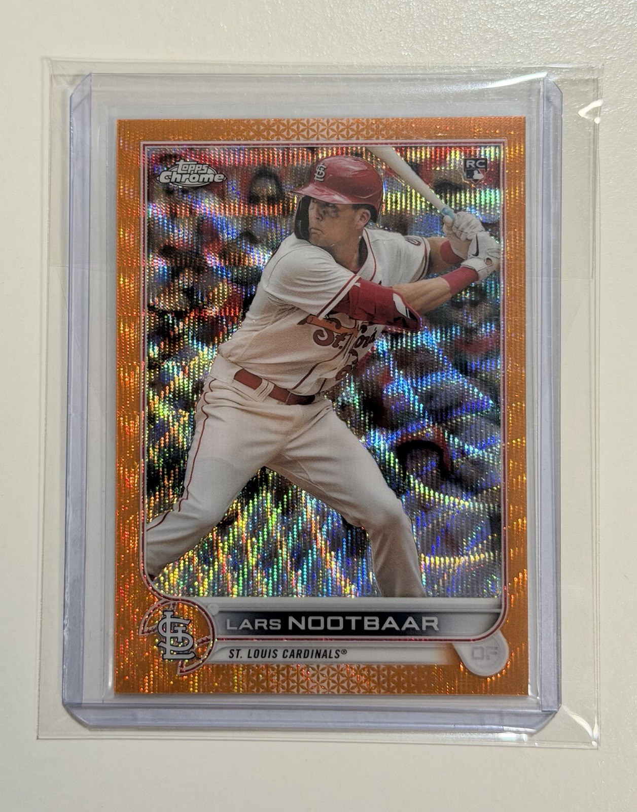 2022 Topps Chrome Lars Nootbaar Orange Wave Refractor Rookie #19/25 Cardinals