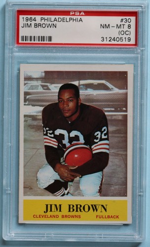 1964 Philadelphia Gum #30 Jim Brown PSA 8 OC