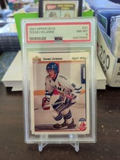 Teemu Selanne 1991-92 Upper Deck French Rookie Card #21 Winnipeg Jets PSA 8. rookie card picture