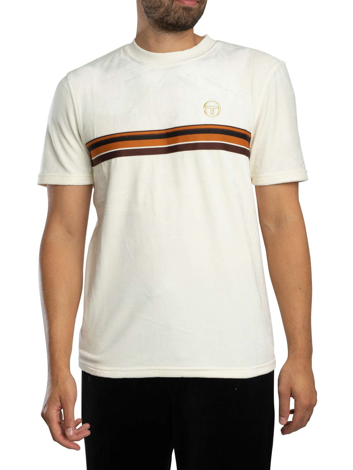 Sergio Tacchini Mens Ayme Velour T-Shirt White 9690₽