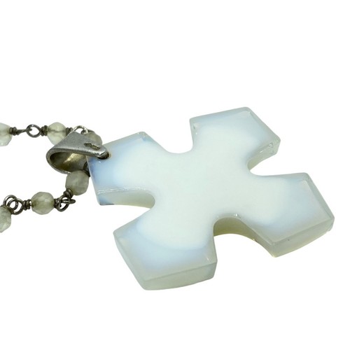 Baccarat Kreuz Motiv Halskette Anhänger Halsreif SV925 Silber weiß #312 - Bild 6 von 10
