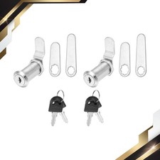 2 Pack Keyed Alike Cabinet Locks with Key 1-1/2 Inch Silver