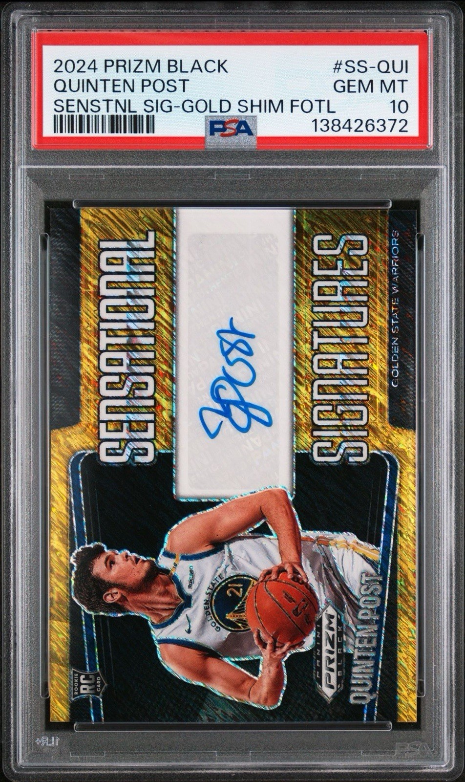 2024 PANINI PRIZM BLACK SENSATIONAL SIGNATURES GOLD SHIMMER FOTL 8/10 PSA 10