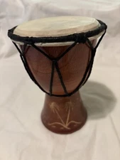 Djembe Hand Carved Drum it Is A West African Goblet Shaped Rope Tuned Drum