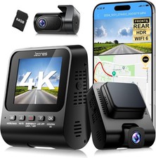 4K Dash Cam Front and Rear, Dash Camera for Cars 2 Channel HDR, Free 64GB Includ