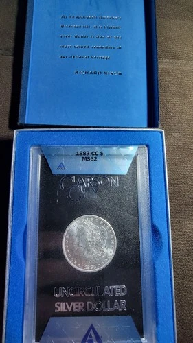 1883-CC Morgan Silver Dollar GSA Hoard Uncirculated Carson City ANACS MS62