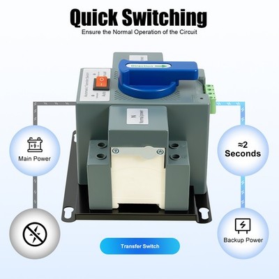 63A Dual Power Transfer Switch Generator Automatic Changeover Switch AC220V