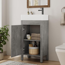 Stylish 16" Freestanding Bathroom Vanity with Sink Storage Cabinet