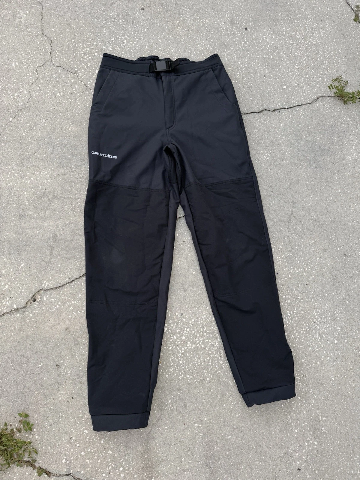 Grundens Bulkhead Tech Fleece Pants Mens Small Black 20021-001-0014 Fishing Rain