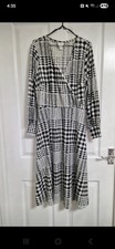 Richard Allan x H&M Colab Rare dogtooth houndstooth Crêpe wrap dress UK L 14