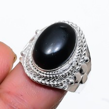 Black Onyx Gemstone Handmade 925 Sterling Silver All Size Ring For Gift