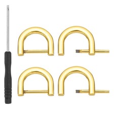 1/2 Inch D-Rings Screw in Shackle, 4 Pcs Horseshoe U Shape D Rings, Gold