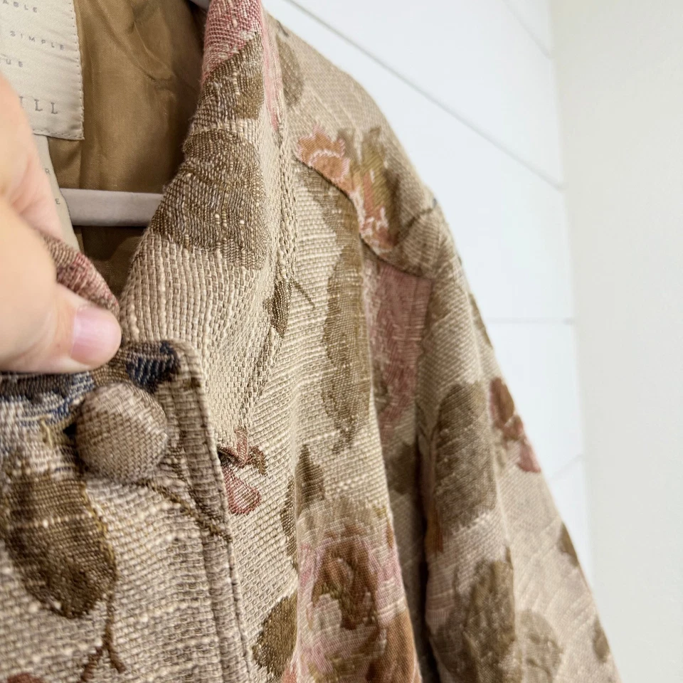 VTG J. Jill Women XL Floral Print Button Long Sleeve Coat TAPESTRY JACQUARD 90s - Image 2 of 4