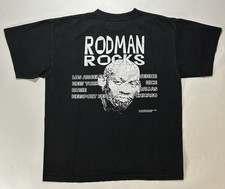Vintage Dennis Rodman MTV World Tour Rodman Rocks Promo Tee XL Rare Black As Is