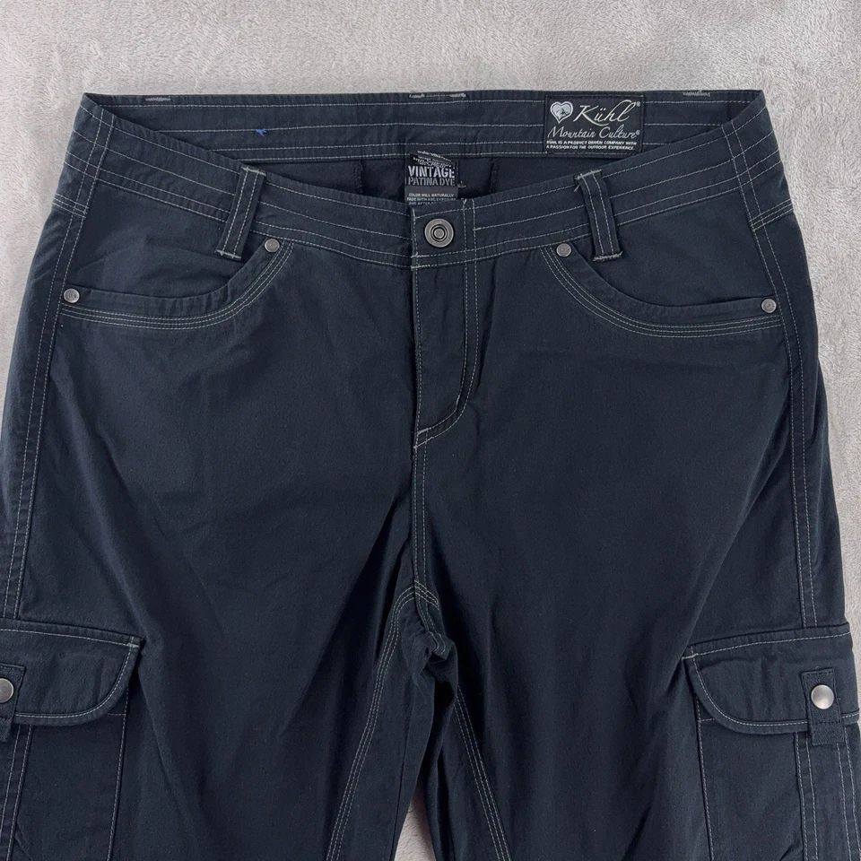 Pantalones cargo Kuhl para mujer talla 12 negros al aire libre senderismo utilitarios elásticos Foto 3 de 4