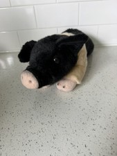 Miyoni by Aurora Hampshire Pig Stuffed Animal Plush Black/Beige, 2019 Model