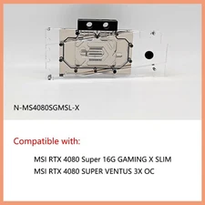Granzon GPU Water Block Use for MSI RTX 4080 Super GAMING X SLIM N-MS4080SGMSL-X