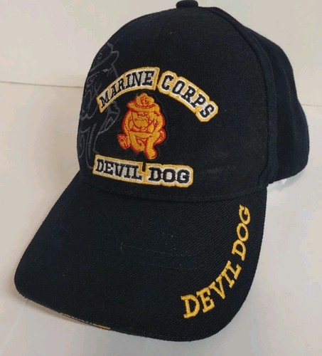 Marines Marine Corps Devil Dog Black Ball Cap