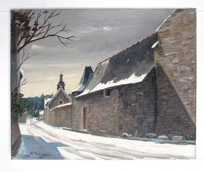 Bernard Thomazeau: Rue Notre-Dame de Bon Port - Ölgemälde - signiert 1986