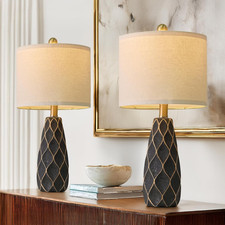 20.75" Small Table Lamps for Living Room Bedroom Lamps Set of 2 Ceramic Modern B