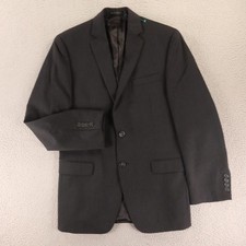 Calvin Klein Jacket 36R Gray 100 Wool Blazer Sport Coat Charcoal Twill
