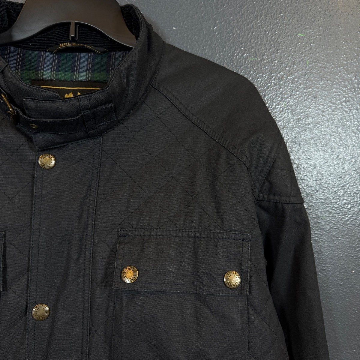 Belstaff XXL men's black Redford Waxed biker belted England jacket