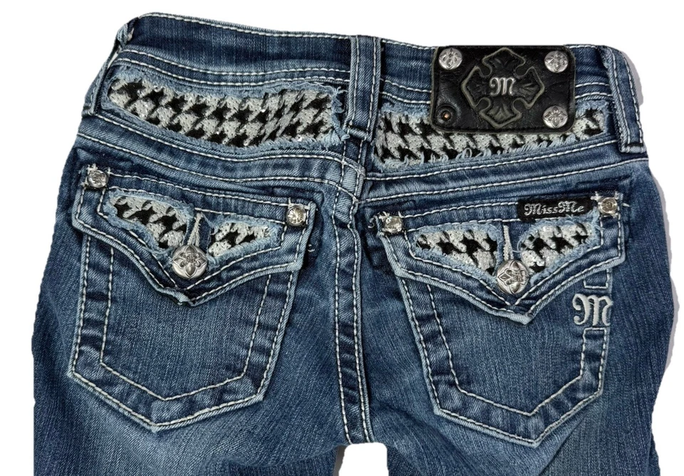 Джинсы узкие Miss Me для девочек размер 7 с вышивкой и стразами JK63225 - Изображение 4 из 4