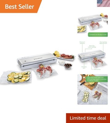 Multi-Functional Vacuum Sealer with Included Bags - Space-Saving Kitchen Tool