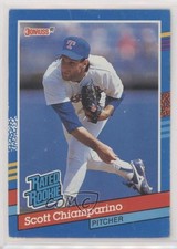 1991 Donruss Rated Rookie Scott Chiamparino (Red Pattern on Right Border) 0ng2