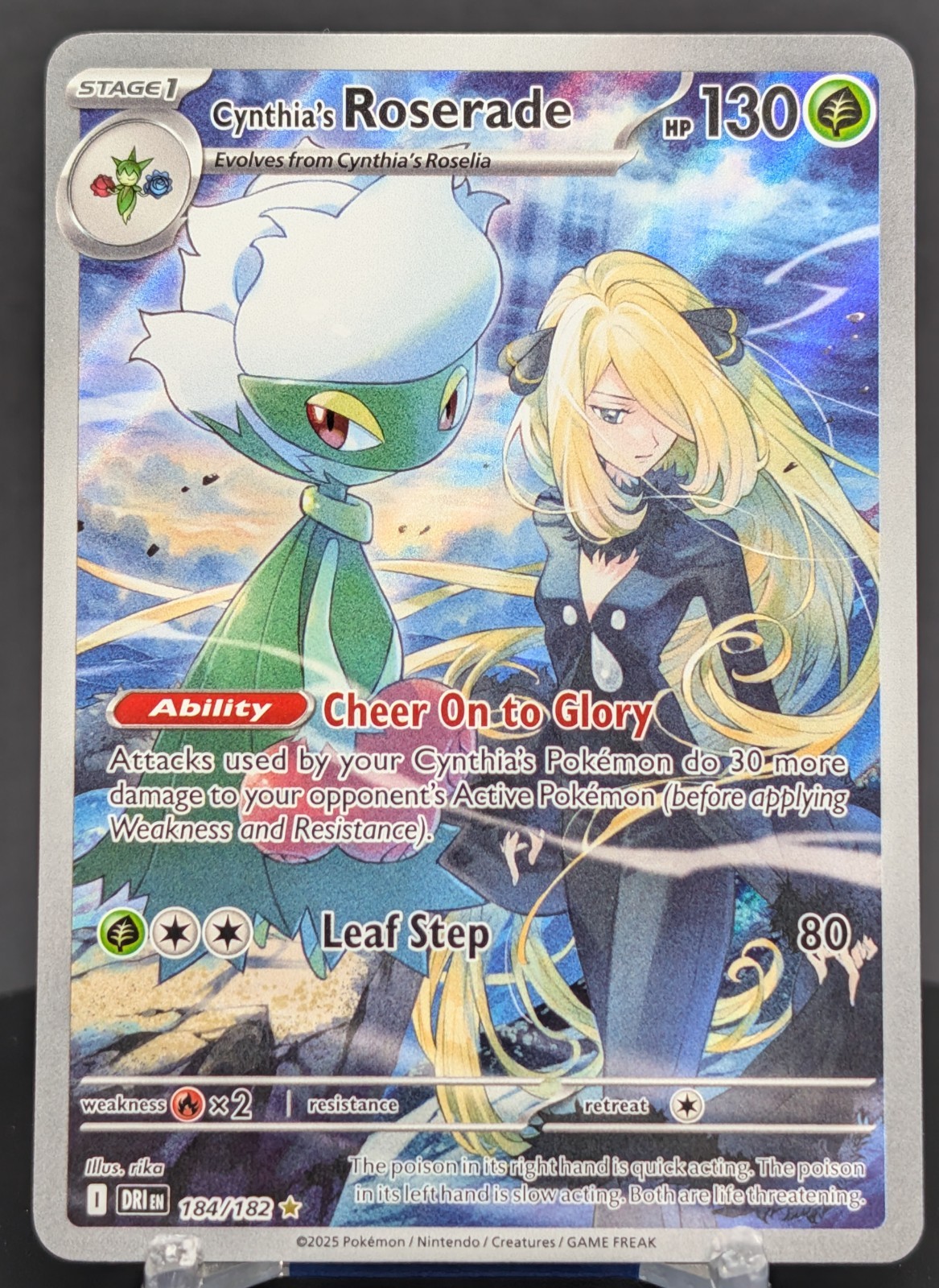 Pokemon Cynthia's Roserade #184/182 English Destined Rivals Illustration Rare