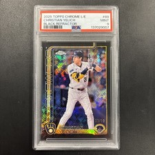 2025 Topps Chrome - Christian Yelich #89 Black Logofractor /10   L/E  POP 1