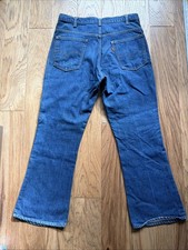 Vintage 70s Levi  s 646 0217 Bell Bottom Flare Jeans Orange Tab 32x38 Dark Wash