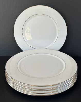 Lenox Hannah Platinum Dinner Plates 10 3/4'' Set of 6 Fine Bone China