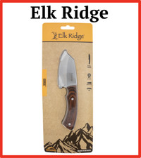 Elk Ridge Gorge 3" Wharncliffe ER20027BRCS Stainless Blade Brown Pakkawood