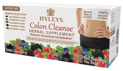 HYLEYS Tea Wellness Colon Cleanse 5 Flavor Assorted Tea 42 Count 1 Pack