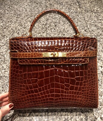 brown crocodile bag