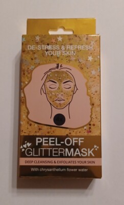 DE-STRESS & REFRESH YOUR SKIN PEEL-OFF GLITTERMASK Gold.