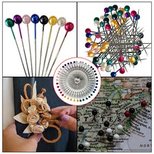 Colorful Pearl Head Sewing Pins Extra Long for Arts Crafts Dressmaking 40-400pcs