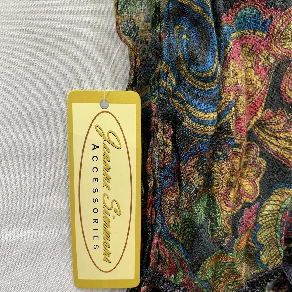 Jeanne Simmons Accesorios Mujer Bordado Flecos Verde Floral Bufanda Talla Única Foto 2 de 4